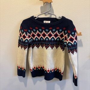 Cat & Jack Navy and Red Geometric Sweater